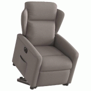 Fauteuil inclinable électrique taupe tissu Modèle Jerviane - 8721102961434