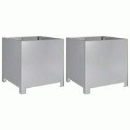 Helloshop26 - Jardinière bac lit surélevé plantes fleurs jardin terrasses lot de 2 40 x 40 x 40 cm acier galvanisé Argent 02_0038956 - 3000217954315 Helloshop26 - Jardinière bac lit surélevé plantes fleurs jardin terrasses lot de 2 40 x 40 x 40 cm acier galvanisé Argent 02_0038956 - 3000217954315