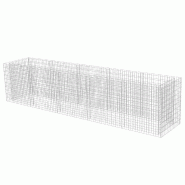 Helloshop26 - Jardinière lit surélevé plantes fleurs jardin à gabion acier galvanisé 450 x 90 x 100 cm 02_0001303 - 3000076731539