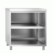 Meuble bas inox ouvert 800x700 mm PREMIUM - GOLDINOX - gris inox 3701770809356