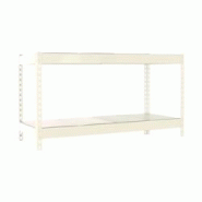 PROREGAL Étagère pour Charges Lourdes MINI METAL YETI TWO | HxLxP 90x120x60cm | 400kg par Niveau | Blanc - blanc métal PR_RS24-90 PROREGAL Étagère pour Charges Lourdes MINI METAL YETI TWO | HxLxP 90x120x60cm | 400kg par Niveau | Blanc - blanc métal PR_RS24-90