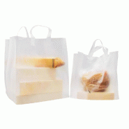 Sac traiteur plastique - fond cartonné 37x34x40cm - par 20 - très résistant - transparent