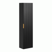 STELLAMEUBLES Colonne haute ADEL BLACK 140 cm – 1 porte, finition noir mat - 3667335110452