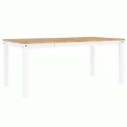 Table à manger Panama blanc 180x90x75 cm bois massif de pin Modèle Helios Design Pro - 4005710