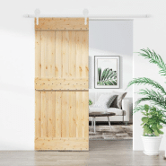 Vidaxl porte coulissante et kit de quincaillerie 85x210 cm pin massif 3203256 Vidaxl porte coulissante et kit de quincaillerie 85x210 cm pin massif 3203256