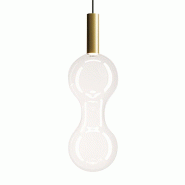 Zafferano Suspension Sfer'Otto LED 8W en verre borosilicate soufflé à la bouche avec finition Or et Transparent, diamètre 18 cm, IP40 - doré 80589