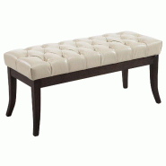 CLP Banc Ramses similicuir antique sombre Crème/100 cm - beige polyester 152003204
