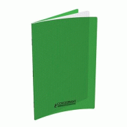 CONQUERANT Lot de 10 Cahier Classique PP piqué 24x32, 96p./48 feuilles 90g/m², quadrillé 5x5, coloris vert - 3020120108773