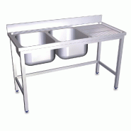 FRICOSMOS Évier sur pied avec deux cuves à gauche et égouttoir - inox FRFRI006I