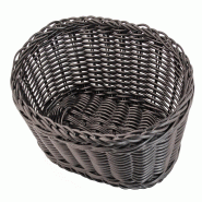 Gredil Corbeille à pain ovale Stalgast, noire, tressage en polypropylène, 225 x 180 mm (L x P) - TT4309225