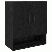 Helloshop26 - Armoire murale moderne rangement polyvalent 60 x 31 x 70 cm en bois d'ingénierie chêne noir 02_0052490 - noir Bois massif 3000237446548