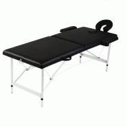 Helloshop26 - Table pliable de massage 2 zones avec cadre en inox noir 02_0001886 - noir aluminium 3000089731533