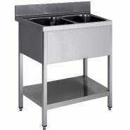 ITALCONCEPT L2G Plonge Inox 304 Demontable, 2 Bacs 850mm x 1200mm x 700 mm - 3616350023650