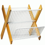 METALTEX Egouttoir Pliable Cadre En Bois 321845 - blanc 8002523218452