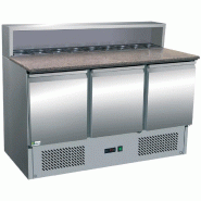 Meuble à pizza positif avec 3 portes et capacité 8 bacs gn 1/6 - 40... - PPS903