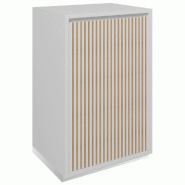 Meuble Vertigo T01 2 tiroirs à l'anglaise  MDF naturel et blanc 60x47x93cm