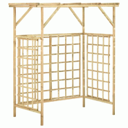 Pergola de jardin pour poubelles doubles Bois de pin imprégné Modèle AbriBoisé 06 - 316063