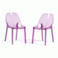 RATTATAN Lot de 2 chaises en polycarbonate transparent, empilables, monobloc, résistantes, design moderne, idéales pour cuisine, bar ou restaurant â RATTATAN Lot de 2 chaises en polycarbonate transparent, empilables, monobloc, résistantes, design moderne, idéales pour cuisine, bar ou restaurant â