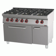 RM GASTRO Fourneau à gaz avec four à gaz statique GN 2/1 - 6x brûleur REDFOX - SPT 70/120 21 G - REDFOX - 0615402846806