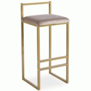 Tabouret de bar en métal Drakkar Argent et Velours Blanc - gris 3327480073179 Tabouret de bar en métal Drakkar Argent et Velours Blanc - gris 3327480073179