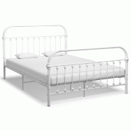 VidaXL Cadre de lit sans matelas blanc métal 140x200 cm Modèle Hervionel - 284495