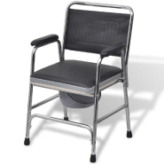Vidaxl chaise d'aisance acier noir 110131
