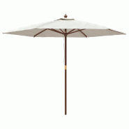 VidaXL Parasol de jardin avec mât en bois sable 299x240 cm Modèle Atlas Soleil Élite - 363167