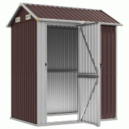 Abri de jardin marron 192x152,5x237 cm acier galvanisé Modèle AbriCanopée 240 - 8720845888916