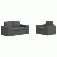 Canapé 2 pcs Gris foncé 182 x 80 x 82 cm tissu Modèle Apex Studio - Matériau naturel 8721364373884