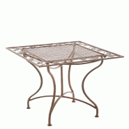 CLP Table de Jardin en Fer Forgé Asina 60 x 60 cm Marron antique - marron métal 1519532