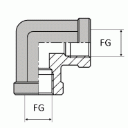 Coude femelle gaz cylindrique x femelle gaz cylindrique 90° - WCFG900202 - CFG 1/8 90 - Ø FG 1/8' - Ø FG 8.56 mm