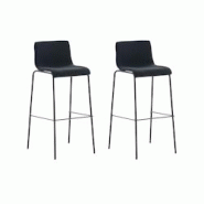 Décoshop26 - Lot de 2 tabourets de bar avec repose-pieds dossier incurvé en tissu noir et 4 pieds en métal noir 10_0004202 - noir 3000251980493 Décoshop26 - Lot de 2 tabourets de bar avec repose-pieds dossier incurvé en tissu noir et 4 pieds en métal noir 10_0004202 - noir 3000251980493