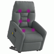Fauteuil inclinable de massage électrique Gris foncé Tissu Modèle Elviane - 8721102960451