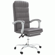 Helloshop26 - Chaise fauteuil siège pivotante de inclinable de bureau informatique étude similicuir gris 02_0024251 - gris métal 3000215335321