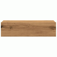 Helloshop26 - Lot de 2 meubles TV muraux avec éclairage LED 60 x 35 x 15,5 cm gain de place moderne en bois d'ingénierie chêne 02_0050857 - Bois ma