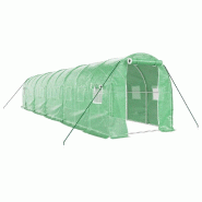 Helloshop26 - Serre tente abri plante fleur légumes avec cadre en acier 20 m² 10 x 2 x 2 m vert 02_0044556 - vert acier 3000220251524