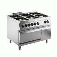 KBS Gastrotechnik KBS Cuisinière à gaz 6 brûleurs avec four électrique 6x6 kW 1200x730x900 mm 400 Volt - 10431402
