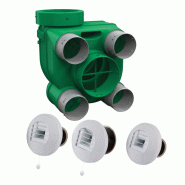 Kit Hygro B VMC simple flux hygroréglable basse consommation + 3 bouches électriques - Axelair - KHBERST5160_0