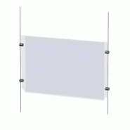 Porte affiche A3 horizontal - 4 pinces incluses - polystyrène transparent 2mm