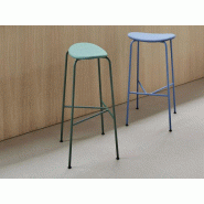 Tabouret haut Hodei avec repose-pieds - Assise confortable en tissu, modèles H64 et H76 cm Tabouret haut Hodei avec repose-pieds - Assise confortable en tissu, modèles H64 et H76 cm