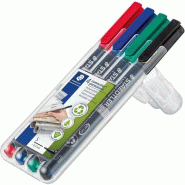 Staedtler 313 WP4 Etui de 4 Feutres Pointe 0,4 mm Assortis - multicolore 313 WP4