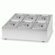 VERTES Récipient à ingrédients 2x3x1/6 GN, acier inoxydable, profondeur 100 mm, résistant à la rouille et aux rayures, de -40 °C à 300 °C - gr