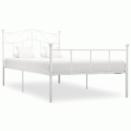 VidaXL Cadre de lit sans matelas blanc métal 100x200 cm Modèle Xervionel - 284517