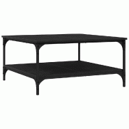 VidaXL Table basse Chêne noir 80 x 80 x 40 cm Bois d'ingénierie Modèle Arc-en-Ciel - 883499