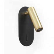 Applique toscana - avec liseuse -fixation en saillie - led smd 3w 3000ket son interrupteur coloris noir or