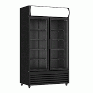 Armoire à boissons 2 portes 730 Litres sur roulettes Full Black PREMIUM - GOLDINOX - 3701770836789