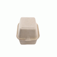 Betik Ecoline – 500 unités – Boîte burger bagasse naturel – 15,5 x 16 x 8 cm 900 ml - beige Bagasse 1010950