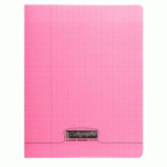 Calligraphe Lot de 10 Cahier Ligne 8000 17x22, 48p./24 feuilles 90 g/m² piquées, couv. PP rose, Séyès - 3210330181011