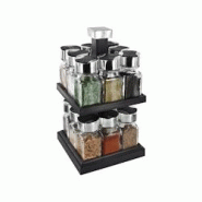 Carrousel à épices carré tournant pots 10 cl 16 pots Cook Concept - noir 3664944405580 Carrousel à épices carré tournant pots 10 cl 16 pots Cook Concept - noir 3664944405580