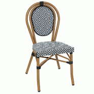 Chaise reims noire/blanche, France mobilier chr - aluminium 3760326528134